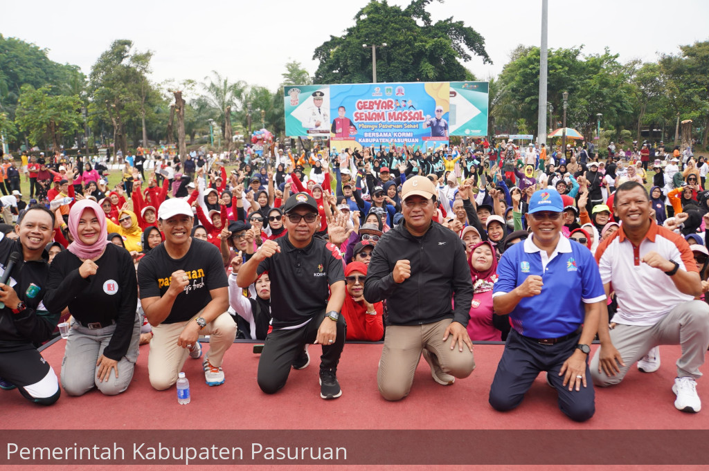 Gebyar Senam Massal. Cara KORMI Kabupaten Pasuruan Populerkan Olahraga Rekreasi Masyarakat