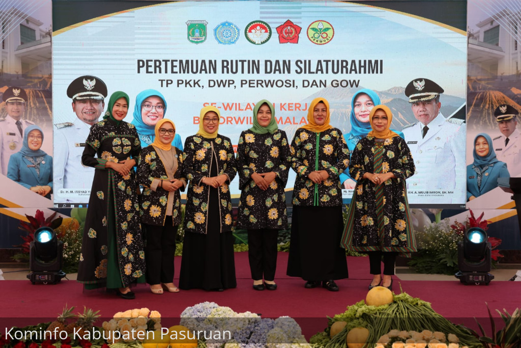 Kabupaten Pasuruan Jadi Tuan Rumah Pertemuan Rutin PKK, DWP, Perwosi dan GOW se-Bakorwil III Malang