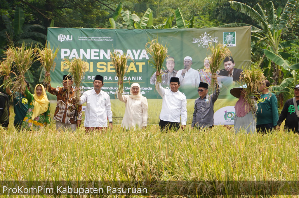 Panen Raya Beras Sehat Bersama Gubernur Jatim Terpilih Khofifah, Pj. Bupati Nurkholis Promosikan Ragam Potensi Pertanian Kabupaten Pasuruan