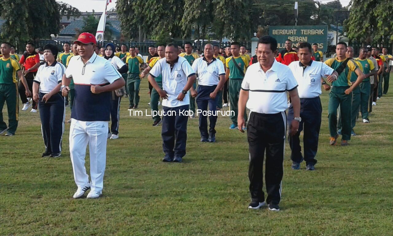 TNI, POLRI, PEMKOT DAN PEMKAB PASURUAN, OLAHRAGA BERSAMA