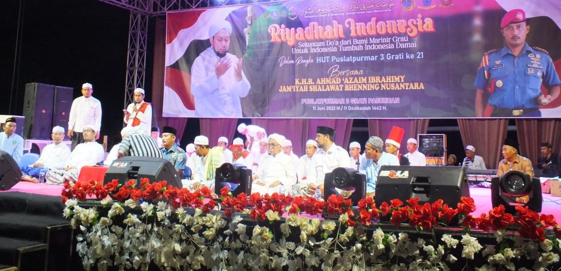 HUT Puslatpur Mar 3 Grati, Ribuan Warga Hadiri Sholawatan dan Doa Bersama