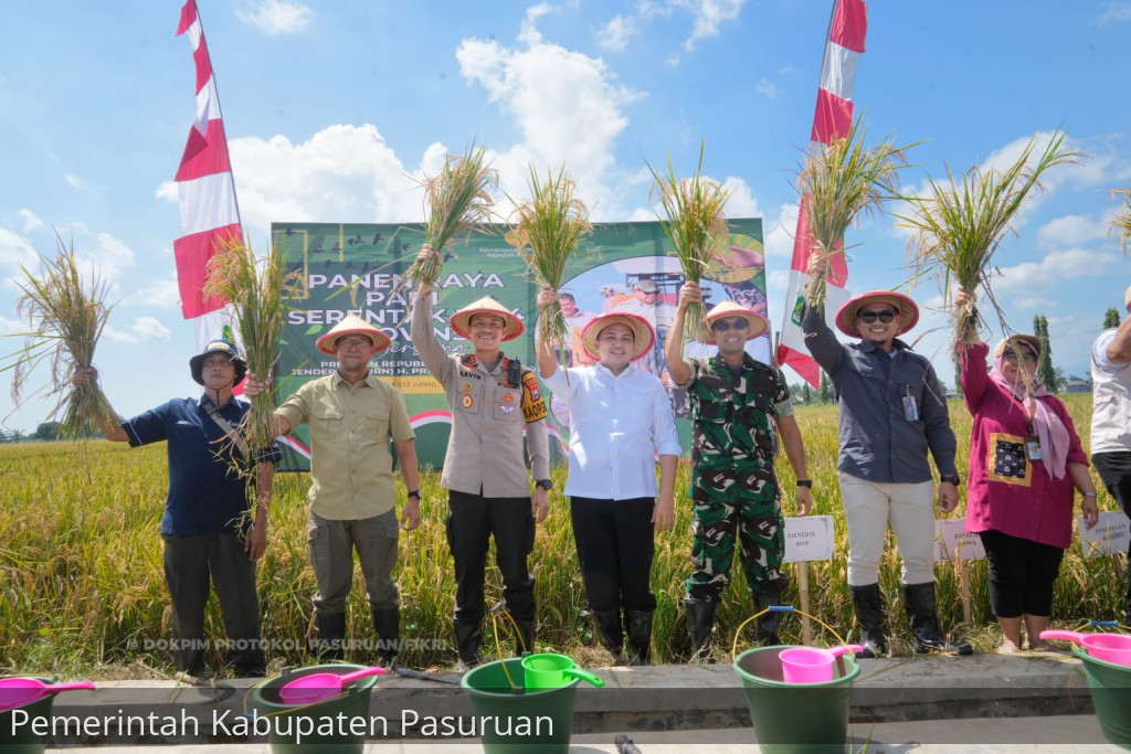 Panen Raya Padi Inpari 32 Nutrizinc. Bupati Rusdi Sutejo : Kita Jaga Lahan Sawah Yang Dilindungi. Tidak ada Alih Fungsi Lahan Demi Swasembada Pangan