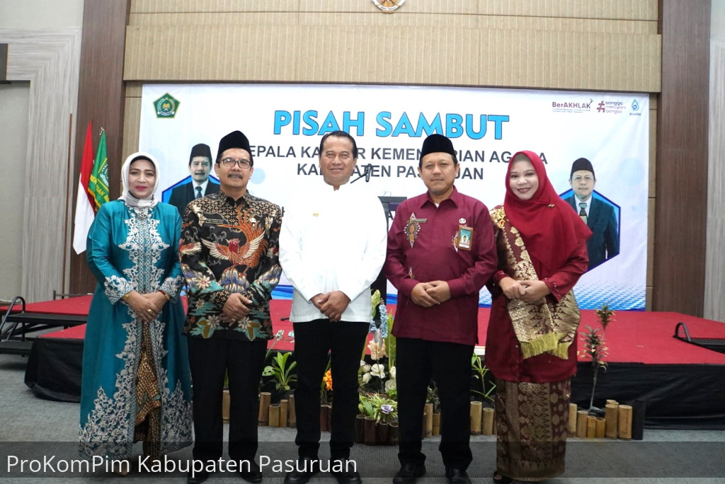 Pisah Sambut Kepala Kemenag Kabupaten Pasuruan, Pj. Bupati Nurkholis Berpesan Pentingnya Sinergi Kolaborasi