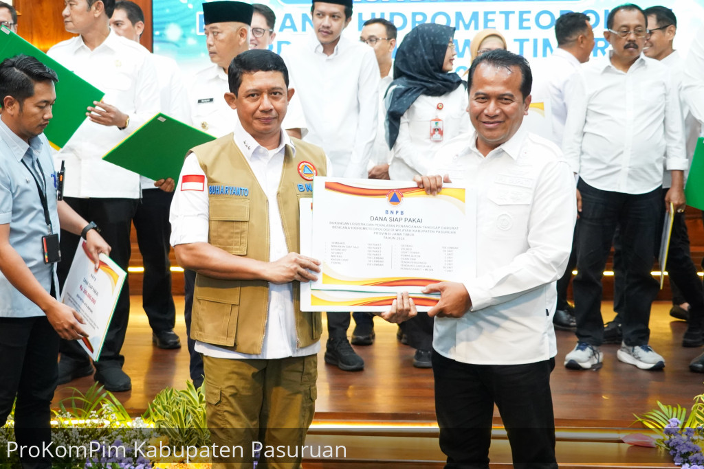 Rakor Bersama Menko PMK dan Kepala BNPB, Pemkab Pasuruan Terima Dana Siap Pakai Dukungan Operasional Penanganan Tanggap Darurat Bencana