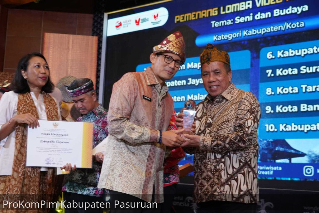 Pemkab Pasuruan Juara Lomba Video Kreatif Dalam Malam Apresiasi Pemasaran Pariwisata Indonesia 2023