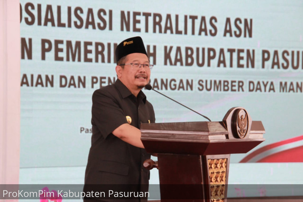 Hari Pertama Kampanye Pemilu 2024. Pj Bupati Pasuruan, Andriyanto Ingatkan ASN Jaga Netralitasnya Dengan Sungguh-Sungguh dan Tak Terlibat Politik Praktis