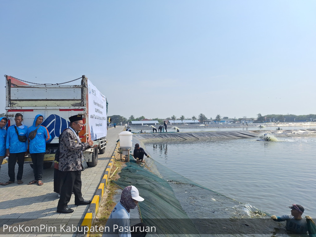 Hadir Dalam Peresmian Modeling Budidaya Ikan Nila Salin Yang Dibuka Presiden Jokowi, Pj. Bupati Pasuruan Siap Sambut Program Revitalisasi Tambak Pantura