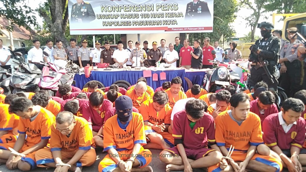 100 Hari Kerja Polres Pasuruan Kota, Berhasil Tangkap Ratusan Pelaku Kejahatan