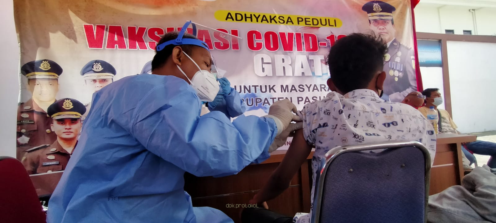 Sasar Millenial, Kejaksaan Negeri Kabupaten Pasuruan Gelar Vaksinasi Massal Tanpa Kerumunan 
