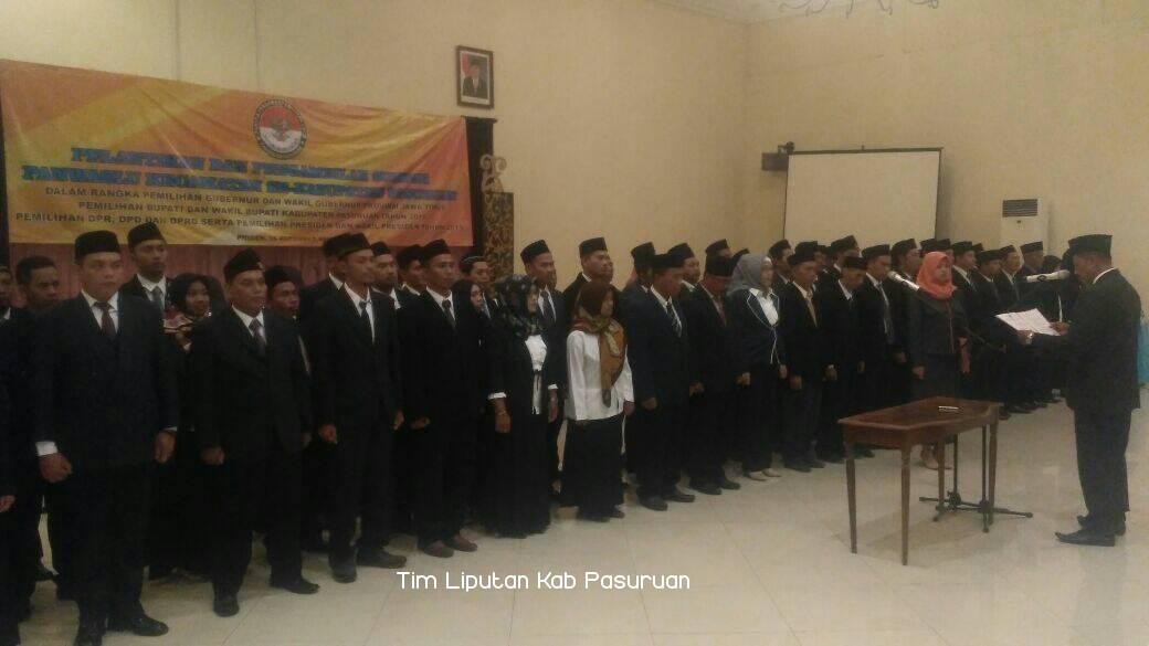 72 anggota Panwascam se-Kabupaten Pasuruan, Resmi Dilantik