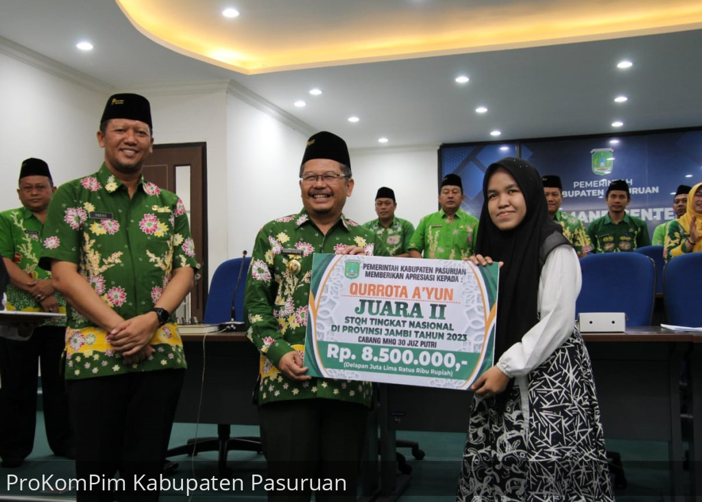 Pemkab Pasuruan Berikan Apresiasi Kepada Dua Kafilah Pemenang Seleksi Tilawatil Quran Dan Musabaqah Hadits Nasional 2023