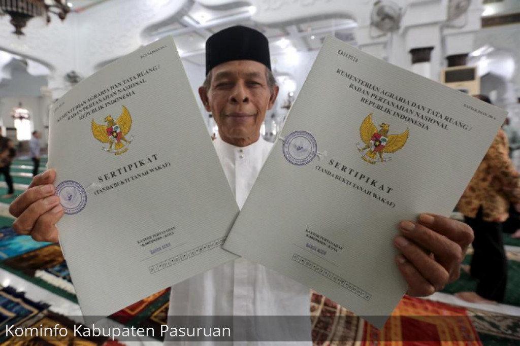Tahun Ini, 900 Tanah Wakaf di Kabupaten Pasuruan Akan Diterbitkan