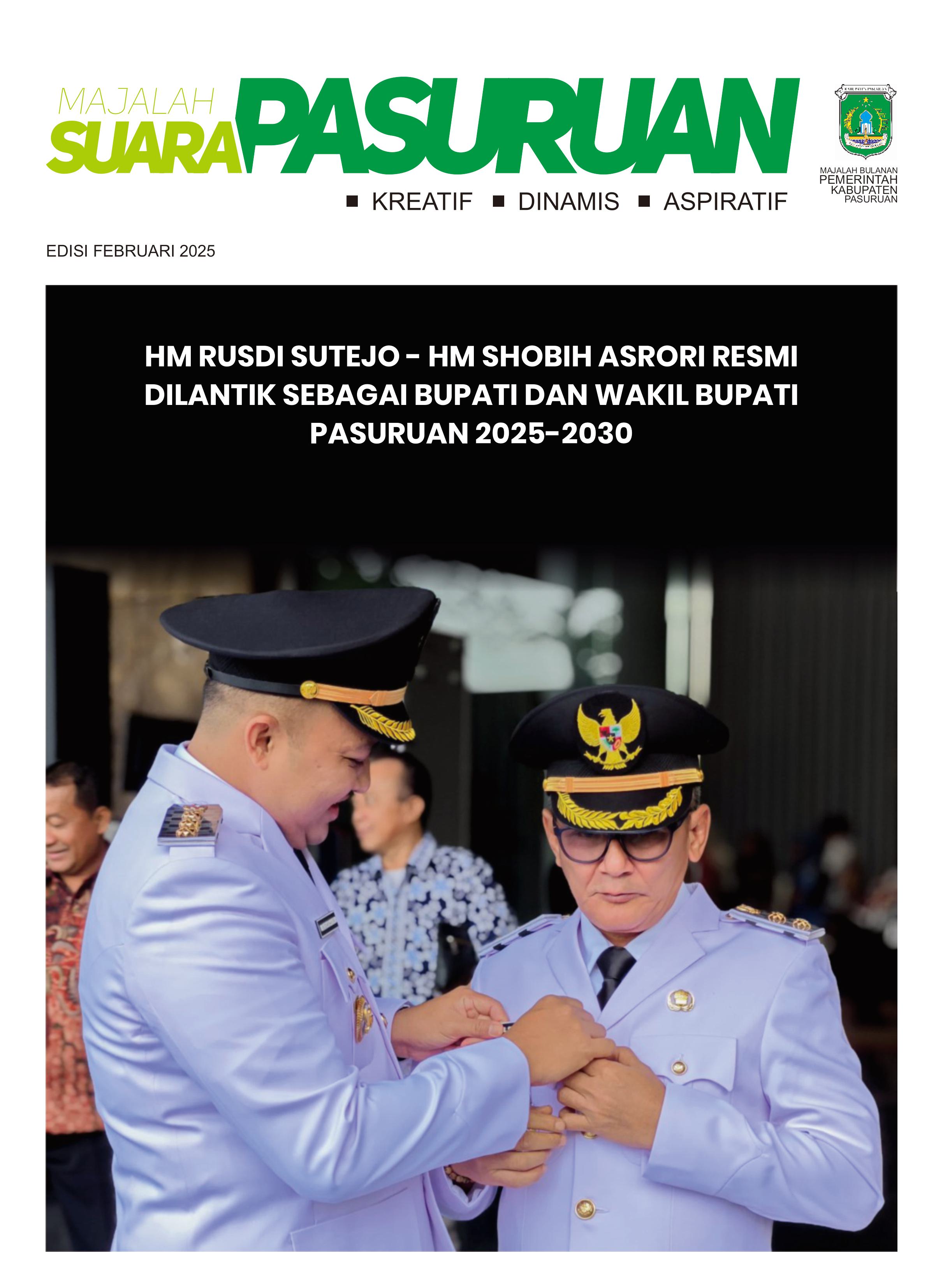 Sampul untuk Majalah Suara Pasuruan Edisi Bulan Februari Tahun 2025
