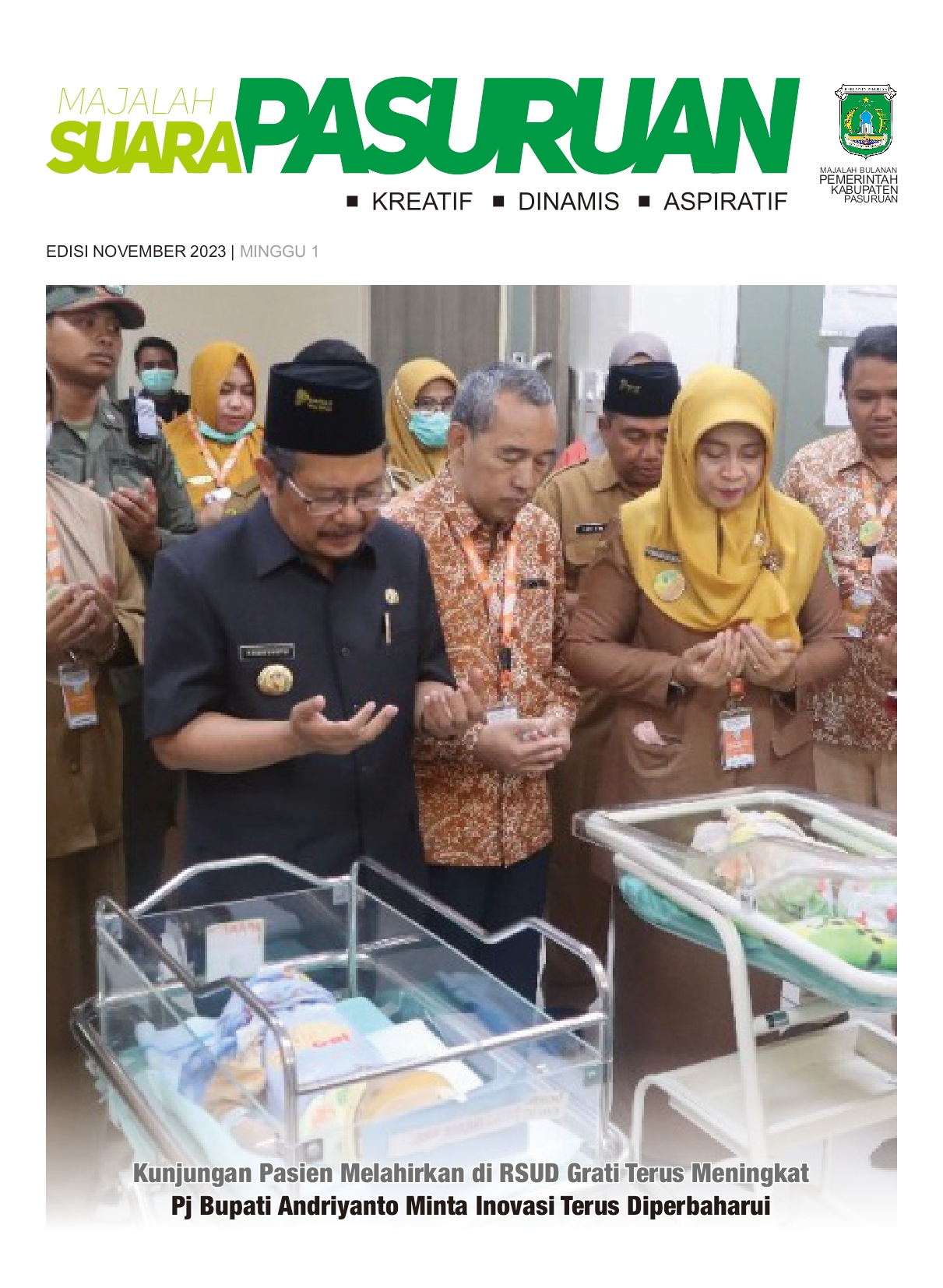 Sampul untuk Majalah Suara Pasuruan Edisi November Minggu Ke-I Tahun 2023