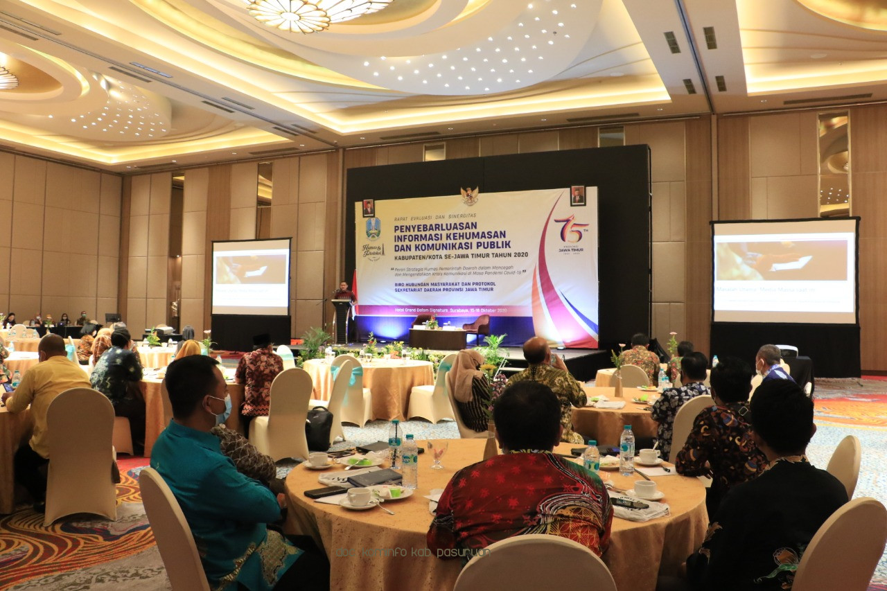 Tingkatkan Kemampuan di Bidang Kehumasan dan Manajerial Komunikasi Pimpinan, Pemkab Pasuruan Proaktif Dalam Rakor Kehumasan se-Jatim   