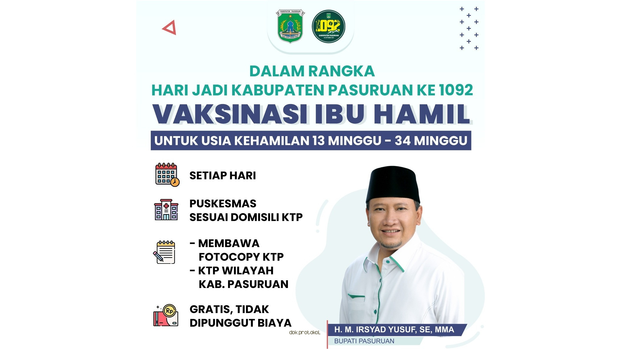 Hari Jadi Kabupaten Pasuruan ke 1092, Ibu Hamil Yang Belum Vaksin, Silahkan Datang Ke Puskesmas Terdekat