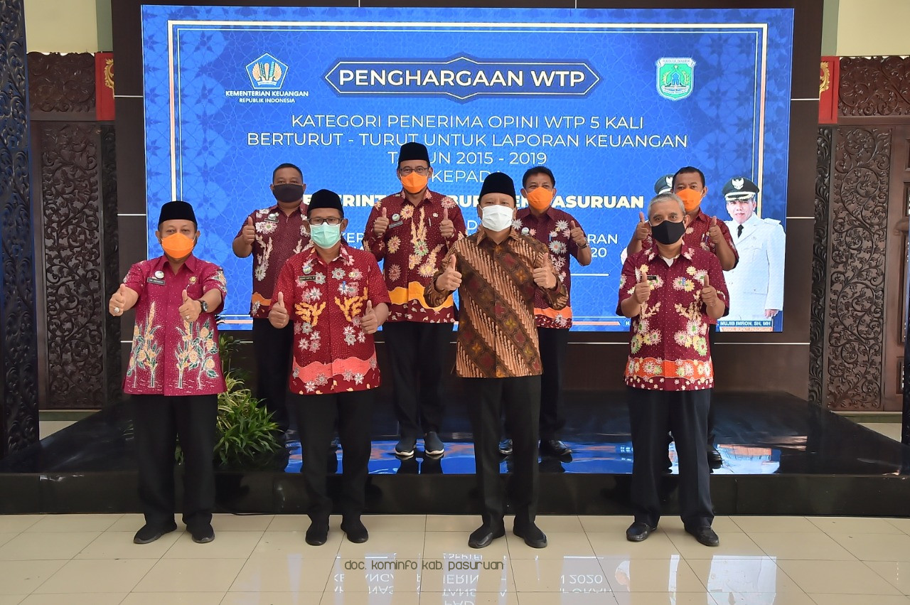 Pemkab Pasuruan Raih Penghargaan dari Kemenkeu Atas WTP 7 Kali Beruntun