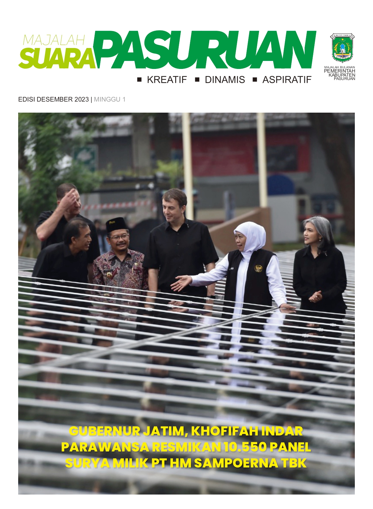 Sampul untuk Majalah Suara Pasuruan Edisi Bulan Desember Minggu I Tahun 2023