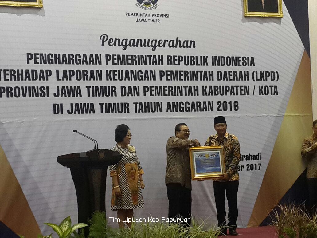 4 Tahun Berturut-Turut, Pemkab Pasuruan Raih Opini WTP dari Menteri Keuangan 