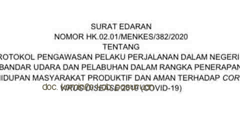 Menkes Terbitkan Protokol Kesehatan Perjalanan Dalam Negeri