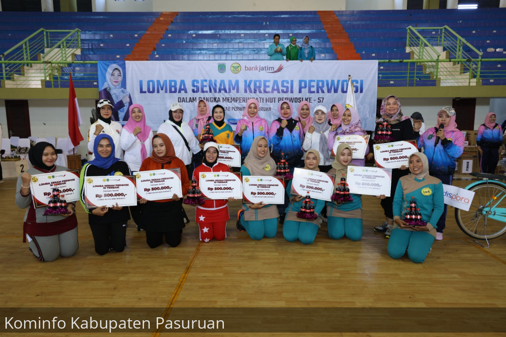 Ajak Perempuan Gemar Olahraga. Perwosi Kabupaten Pasuruan Gelar Lomba Senam Kreasi