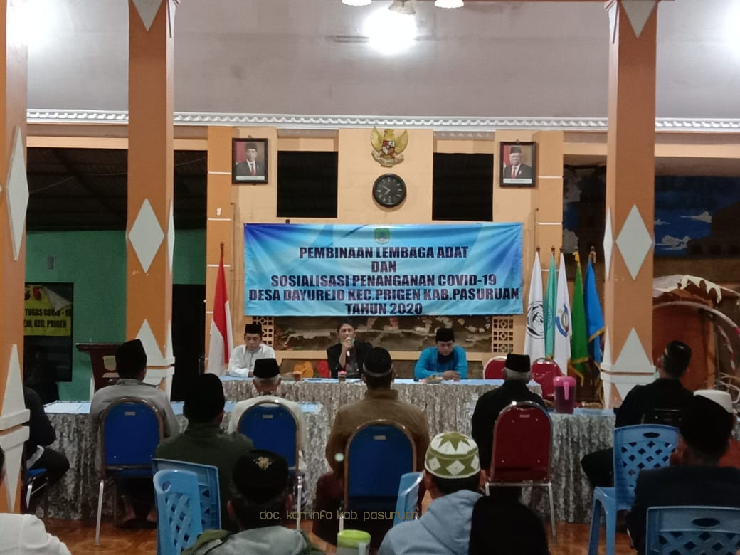 Tangkal Penyebaran Covid-19, PemDes Dayurejo Sinergi dengan Lembaga Adat dan Tokoh Agama