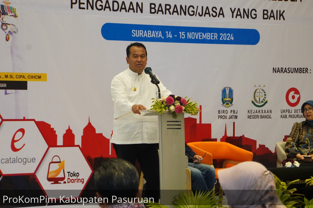 Meski Nilai Indeks Tata Kelola Pengadaan Barang dan Jasa Kabupaten Pasuruan Cukup Baik, Pj. Bupati Nurkholis Dorong PBJ Tingkatkan Kualitas PBJ